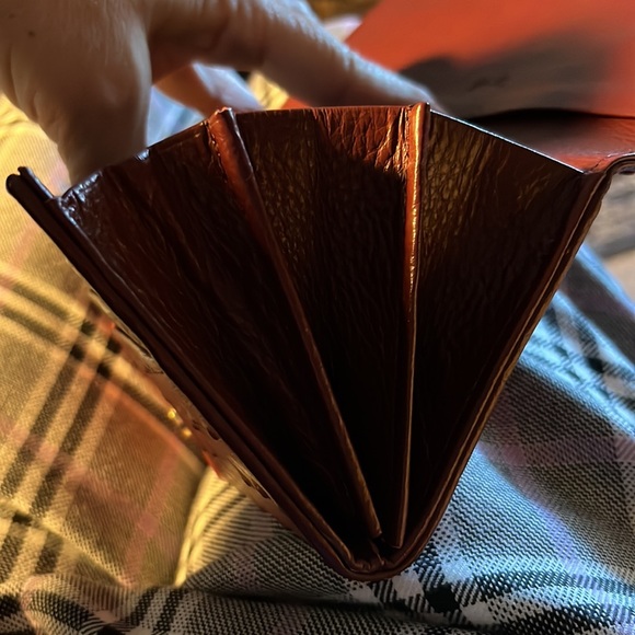 M Q Oxblood Red Textured Expandable Wallet, Checkbook Holder - Picture 8 of 9